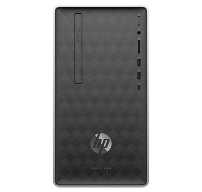 hp pavilion (590-p0034il) desktop (intel core i3-8100/4gb ram/1tb hdd/ dos/ dvd/without monitor/wired keyboard & mouse/1 year warranty), black